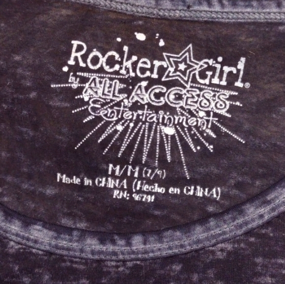 Rocker Girl Black "Holiday 💋 Hot Mess" Acid-Wash Short Sleeve Tee - Picture 7 of 10